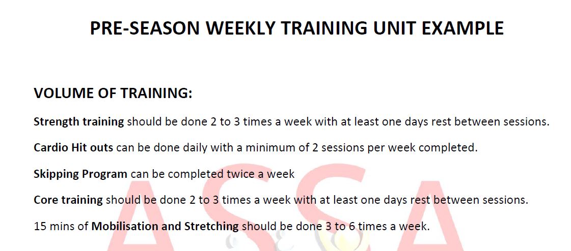 Preseason Training Plan 1