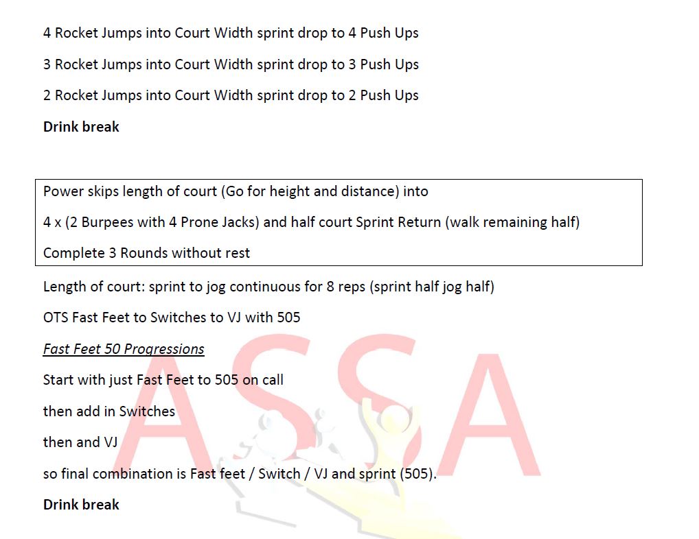 netball 1 conditioning 2