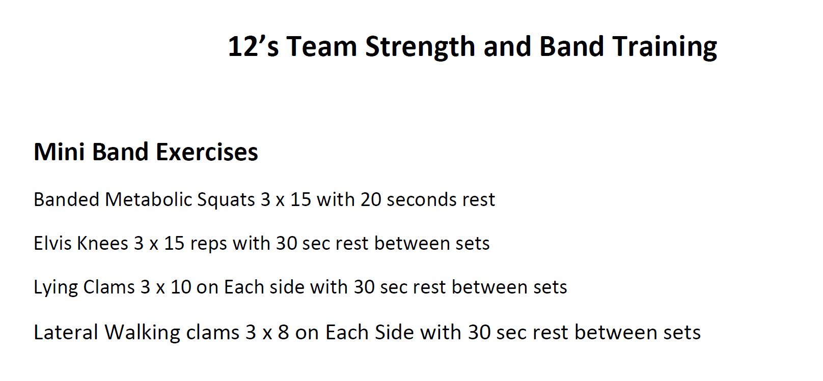 12s strength band training